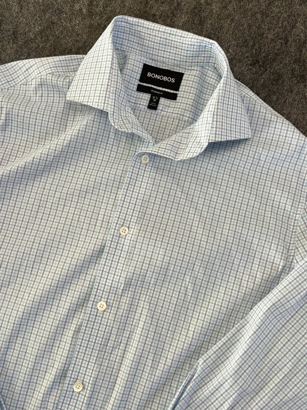 Bonobos standard fit blue and white button down shirt 16 1/2 / 35